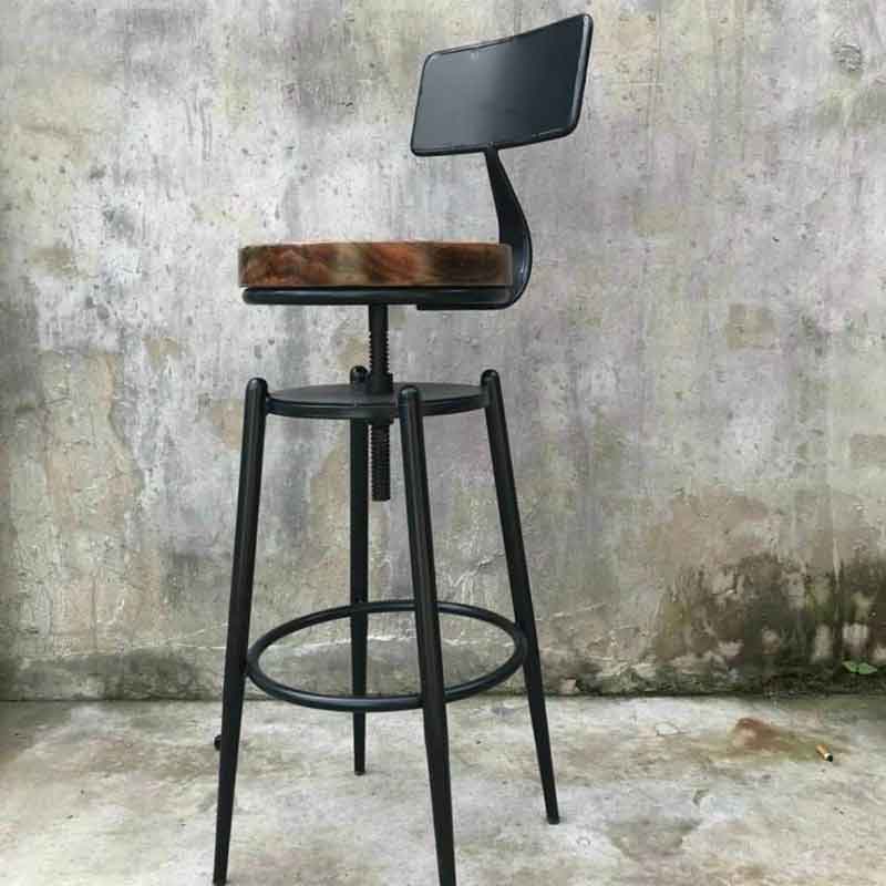 Ghế quầy Bar Stool cổ điển mặt gỗ xoay độc đáo GB698