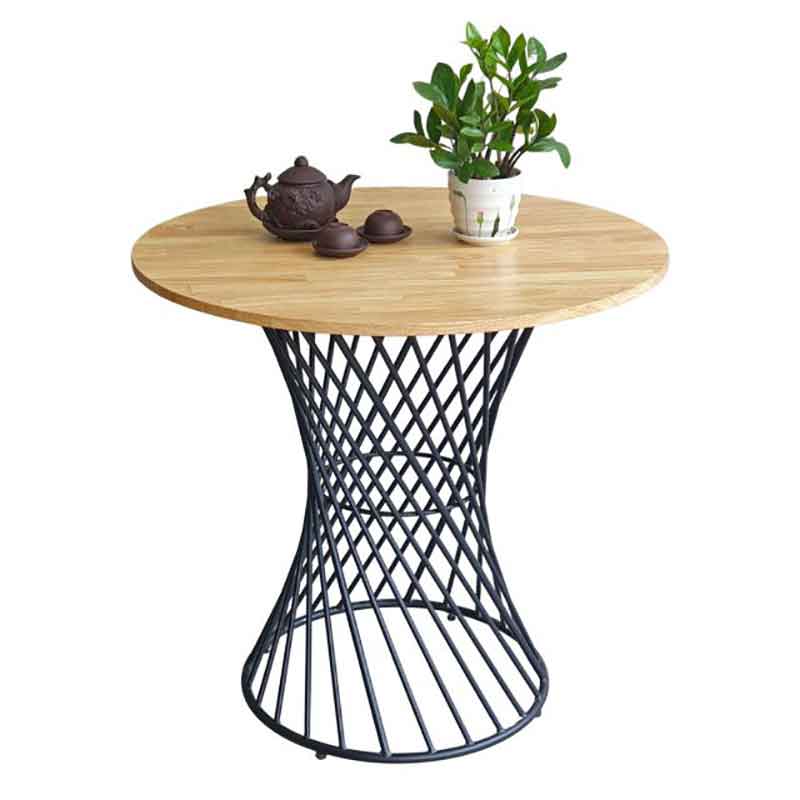 Bàn cafe tròn D80cm chân sắt đan nghệ thuật GC702