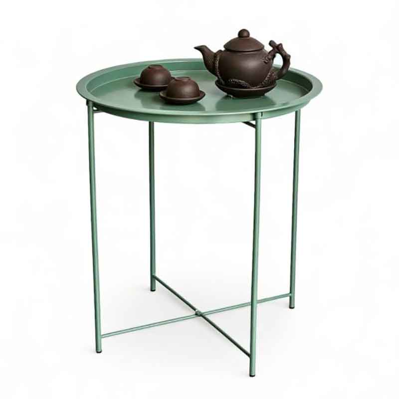 Bàn trà chanh sắt mặt tròn D45.5cm chân gấp gọn GC781
