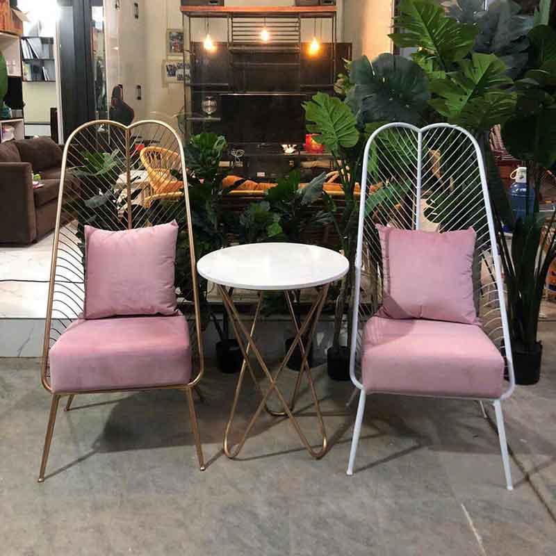 Bộ bàn ghế sắt decor nghệ thuật hình chiếc lá GC593