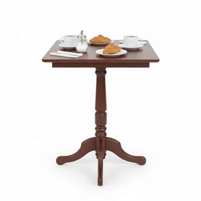 Bàn cafe vuông gỗ cao su chân Rustic phong cách cổ điển GC898