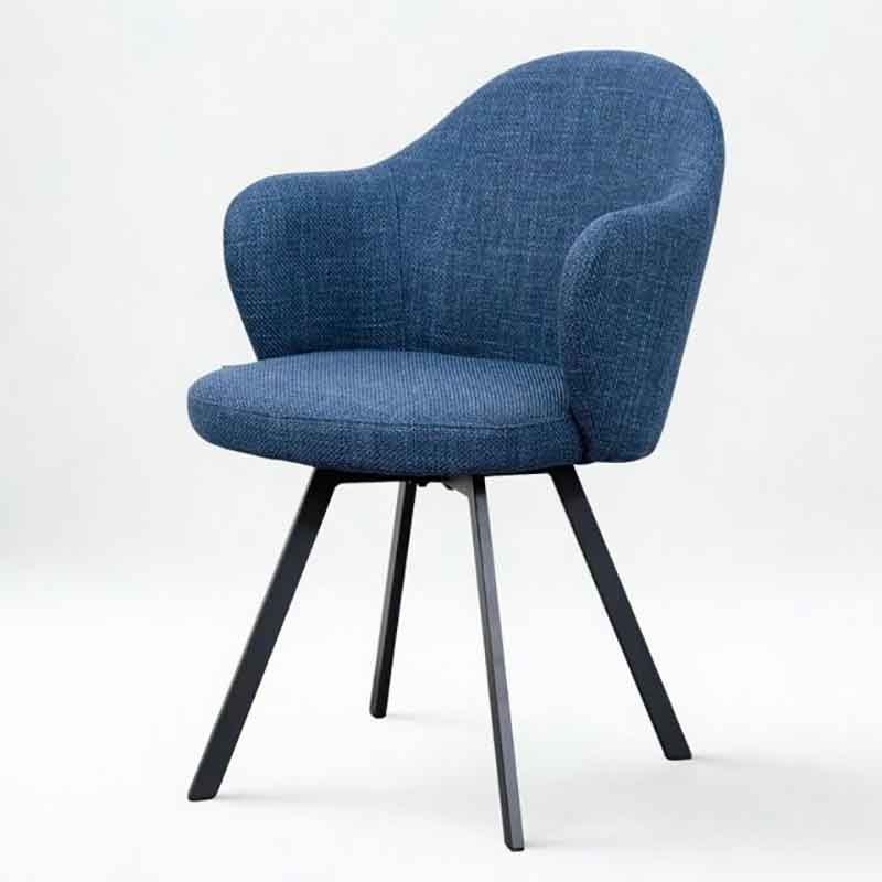 Ghế ăn, ghế cafe decor nệm bọc vải bố chân thép xoay 360 GC300