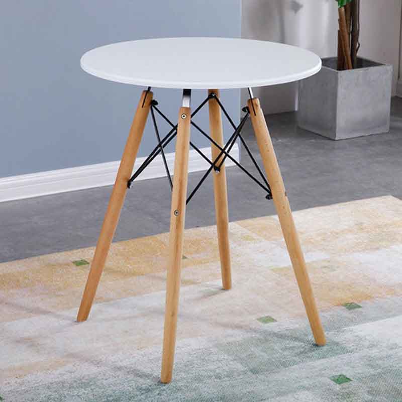 Bàn tròn Eames mặt gỗ chân đan GC678