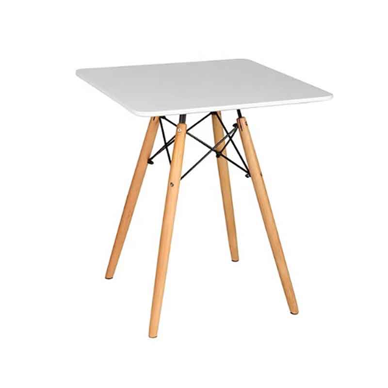 Bàn vuông Eames mặt gỗ chân đan GC797