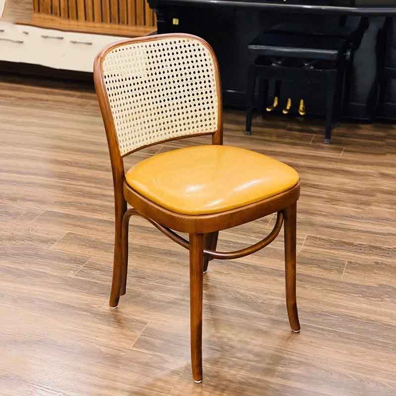 Ghế ăn cafe Thonet khung gỗ tựa lưng mây tự nhiên GC888