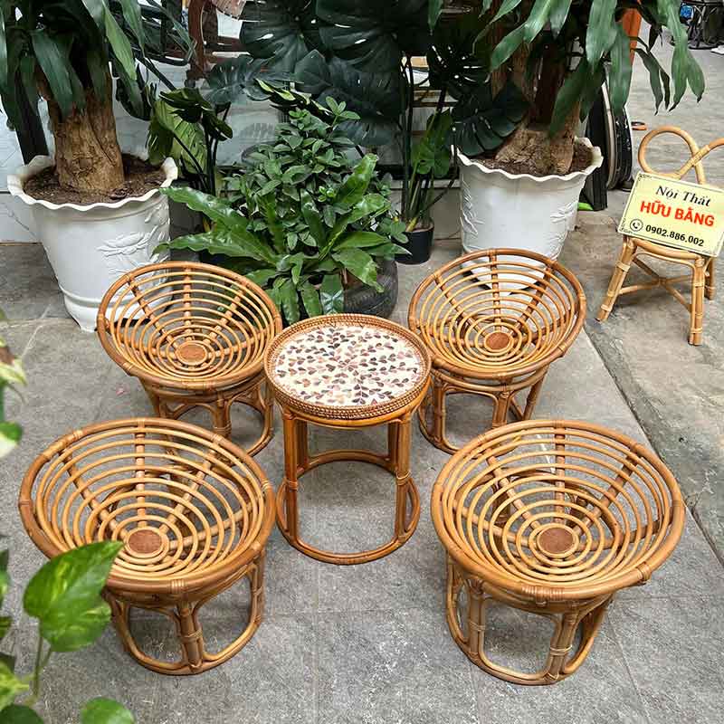 Bộ bàn ghế Papasan Mini Decor chụp hình siêu dễ thương BM340