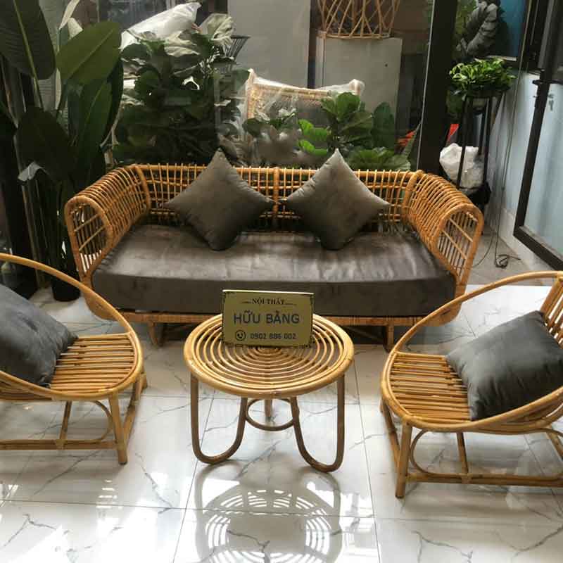 Combo sofa văng bẻ & bộ bác Hồ mây tự nhiên BM682