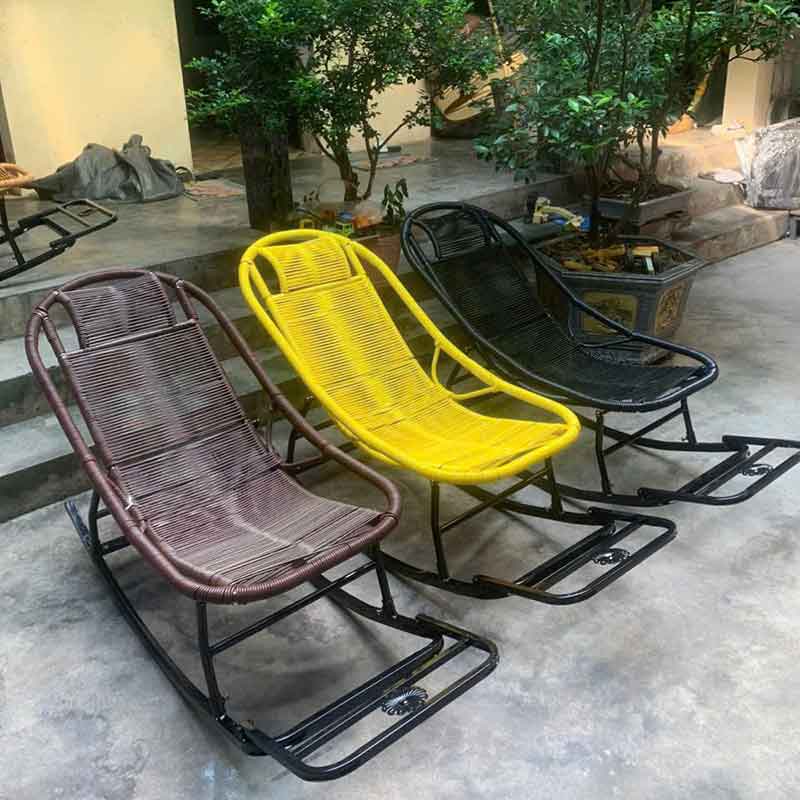 Ghế bập bênh mây nhựa thư giãn ban công ngoài trời BM514