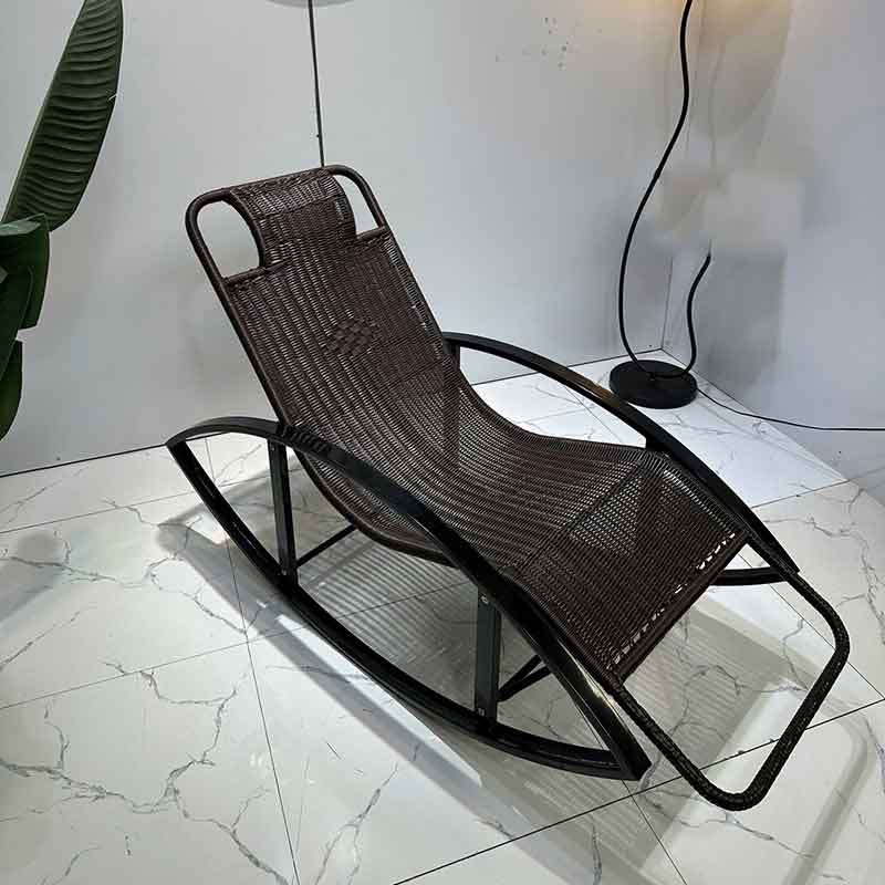 Ghế bập bênh thư giãn nhưa giả mây khung thép sử dụng ngoài trời BM548
