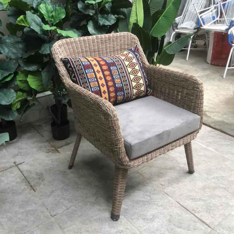 Ghế đan mây nhựa có tựa kèm đệm BM542