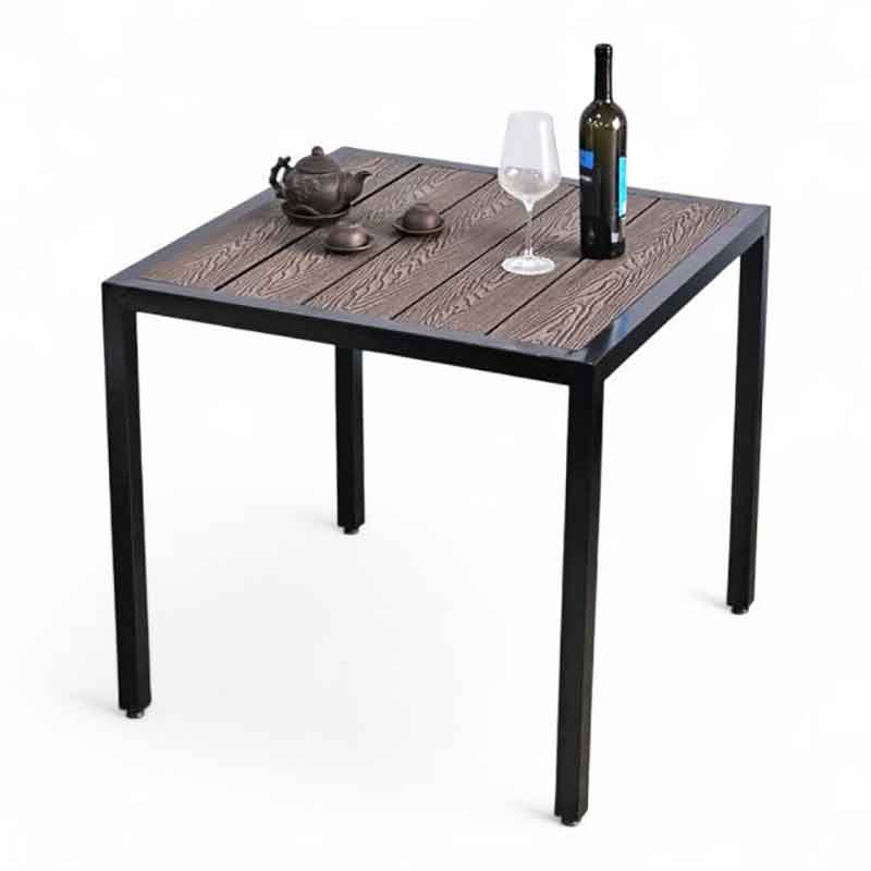 Bàn vuông cafe sân vườn ngoài trời 80x80cm gỗ nhựa vân 3D BS328