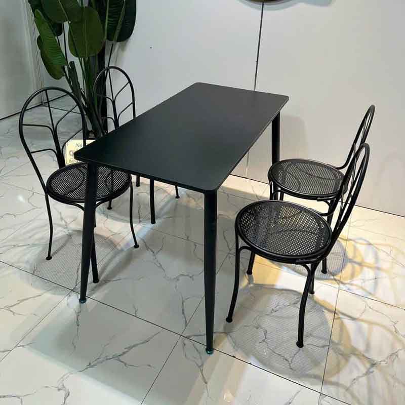 Bộ bàn ghế tựa sắt setup quán cafe, nhà hàng, trà sữa BS137
