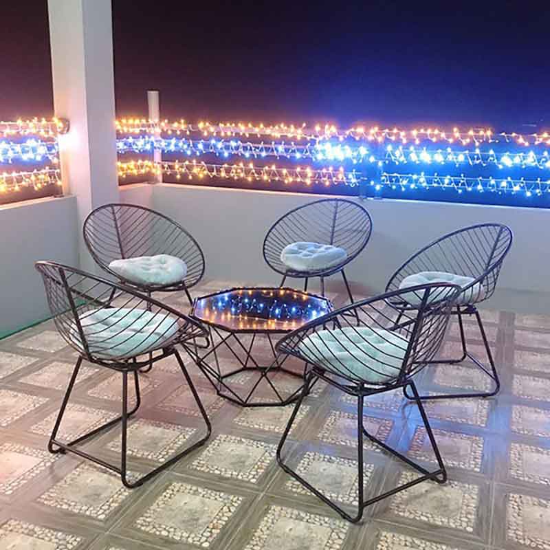 Combo 1 bàn + 5 ghế nón sân vườn ngoài trời BS301
