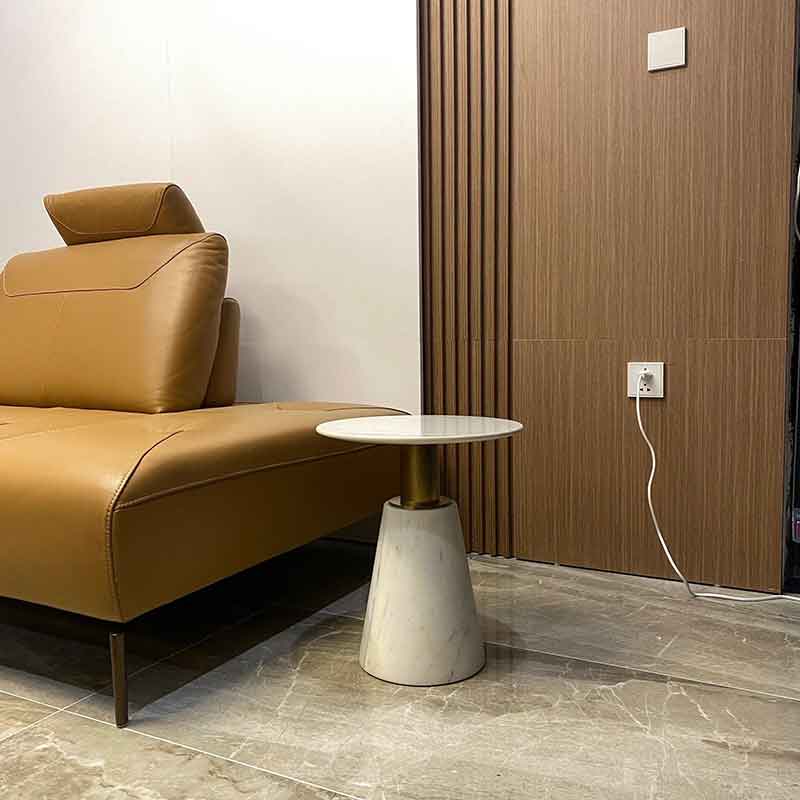 Bàn side tab đế nguyên khối từ đá tự nhiên, mặt đá tự nhiên BC209