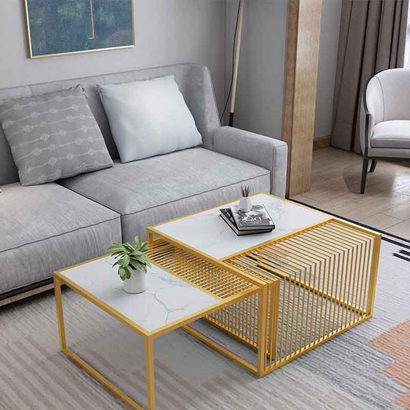 Bàn sofa đôi lồng được vào nhau mặt đá vân mây BT986