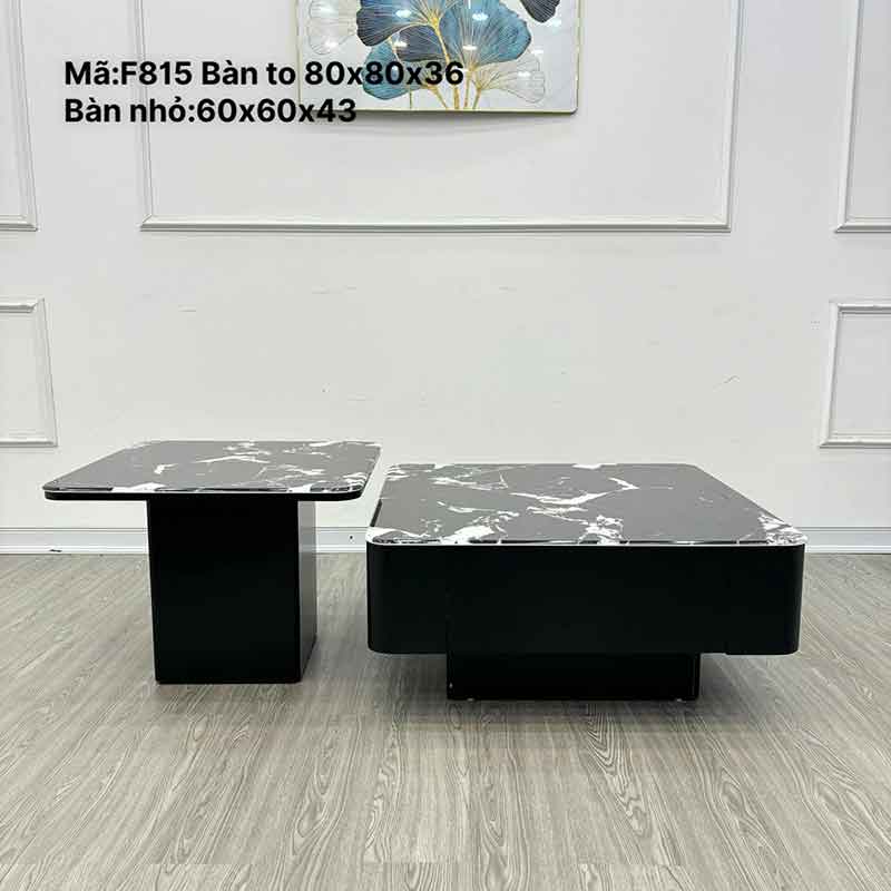 Bàn trà đôi mặt đá vân mây Hot Trend BT668