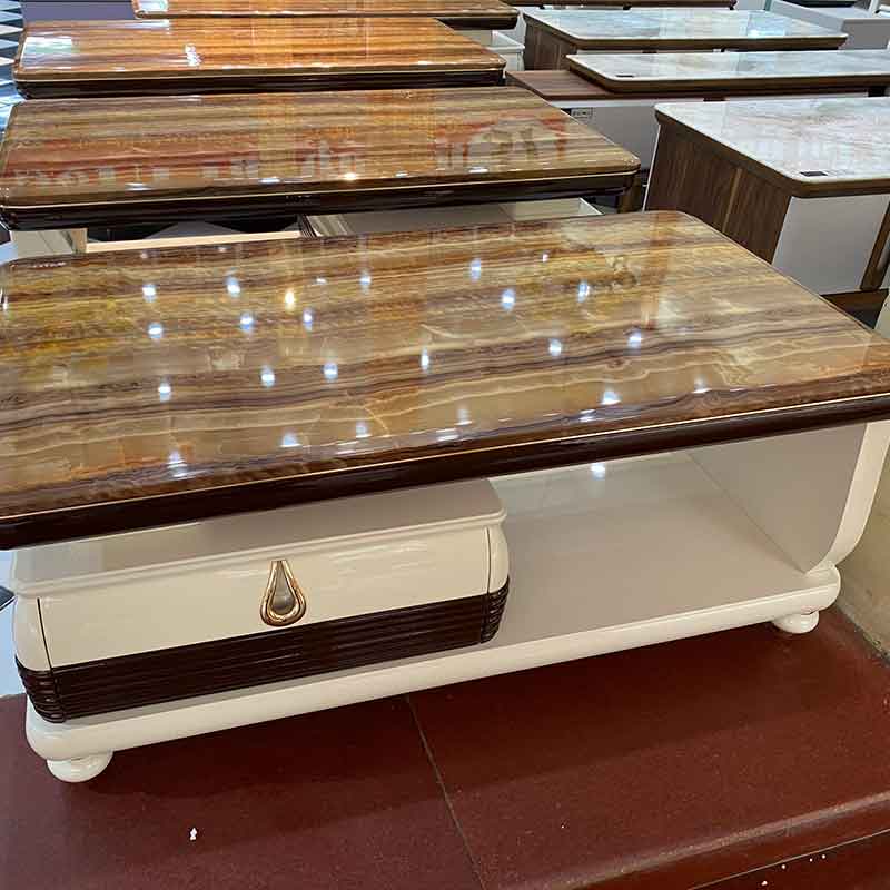 Bàn trà mặt đá đường vân vô cùng nổi bật BT976