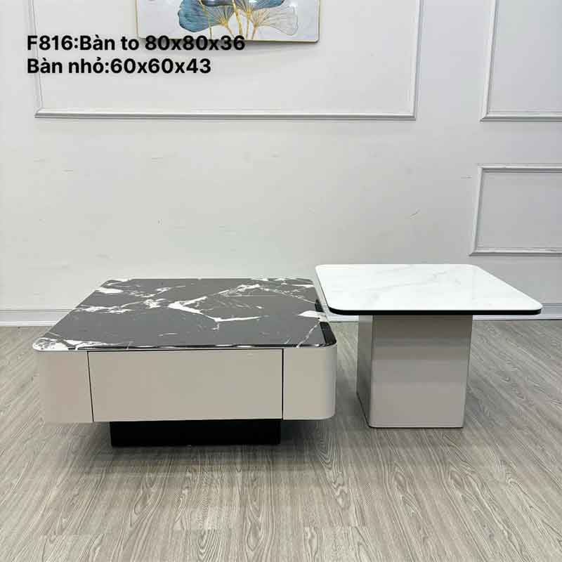 Set bàn trà đôi mặt đá đẹp sang trọng BT669