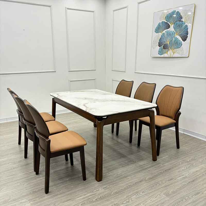 Bộ bàn ăn phong cách Tân Cổ Điển đơn giản mà sang trọng BO860