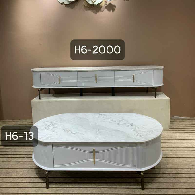 Combo bộ kệ tivi bàn trà mặt đá nhập khẩu CT206