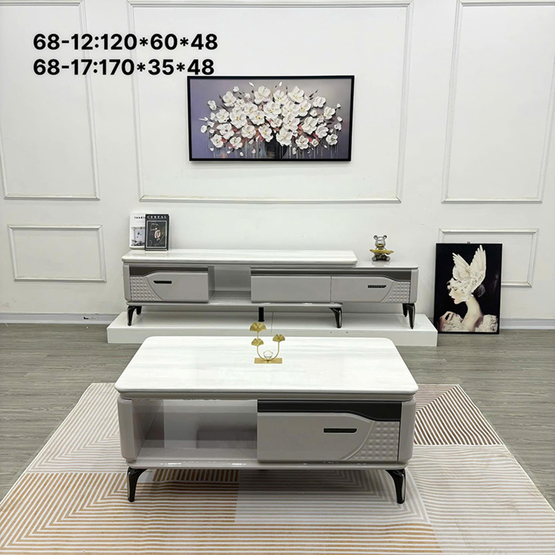 Set bàn trà & kệ tivi thiết kế bo góc mềm mại CT244