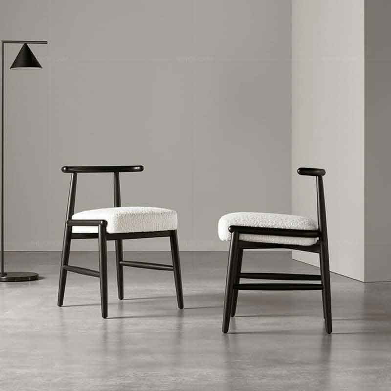 Ghế ăn gỗ sồi đệm lông cừu kiểu dáng tối giản GA120