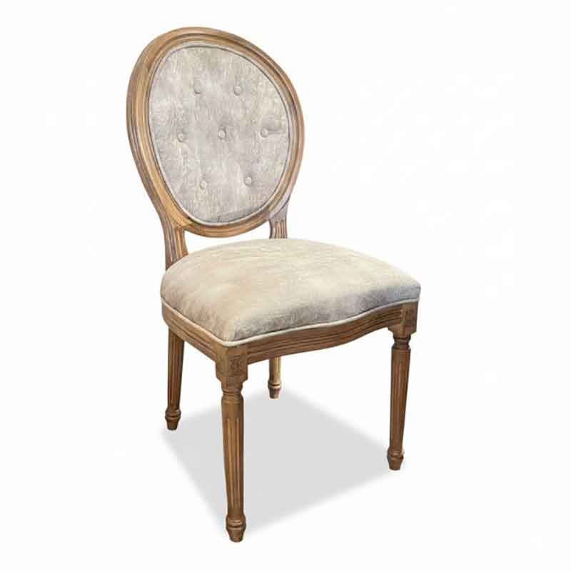 Ghế Louis không tay gỗ Ash bọc da nỉ màu sắc tùy chọn GA140