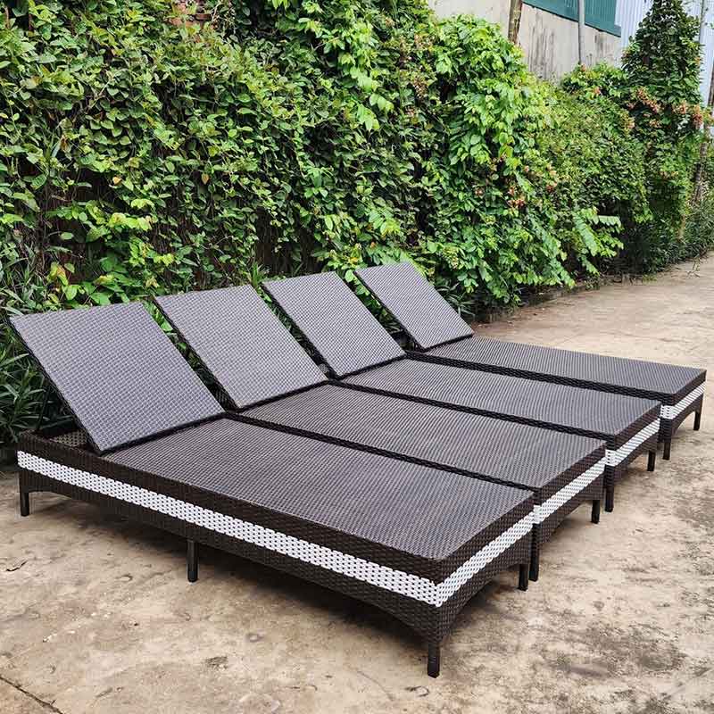 Giường nằm phơi nắng hồ bơi, bãi biển mây nhựa bền đẹp GT262