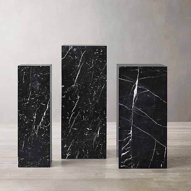 Kệ trang trí đá cẩm thạch đen vân trắng tự nhiên TR293