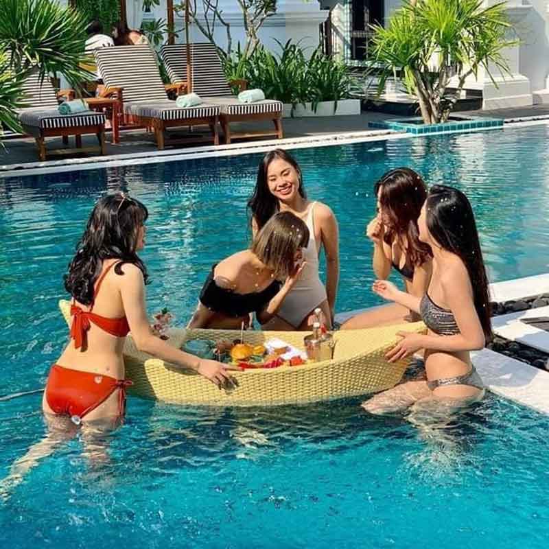 Khay đồ ăn nổi hình chiếc thuyền sang chảnh cho resort KN282