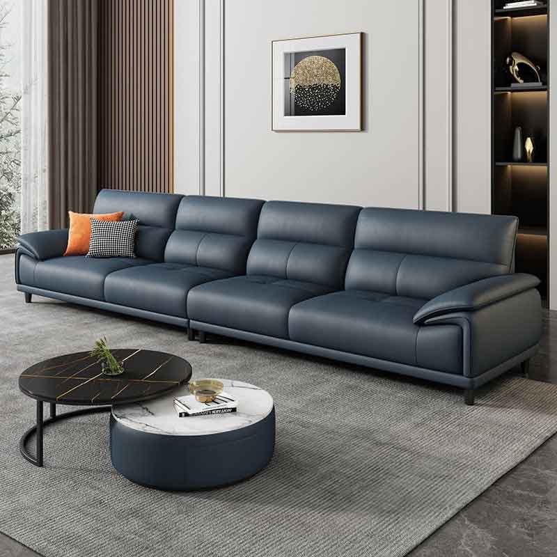 Sofa da phòng khách đẹp, hiện đại cho nhà phố, căn hộ chung cư SF665