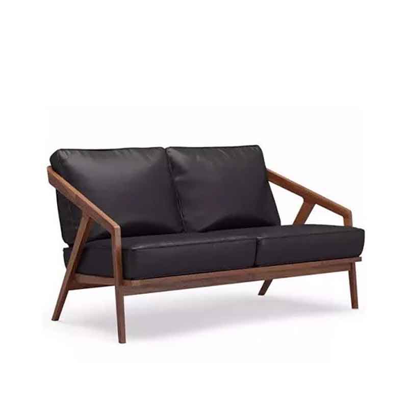 Ghế sofa gỗ đôi Katakana kết hợp nệm da nỉ SF902