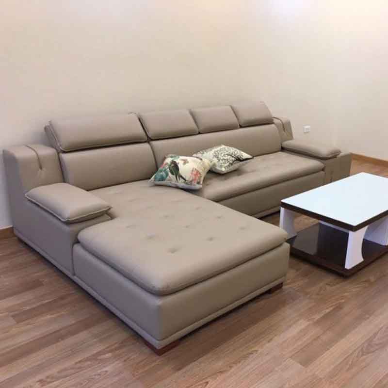 Sofa góc da cao cấp khung gỗ Sồi màu tuỳ chọn SF643