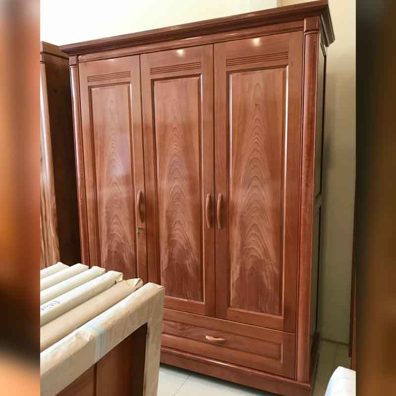 Tủ quần áo gỗ xoan đào 3 cánh tại Hà Nội TQ232