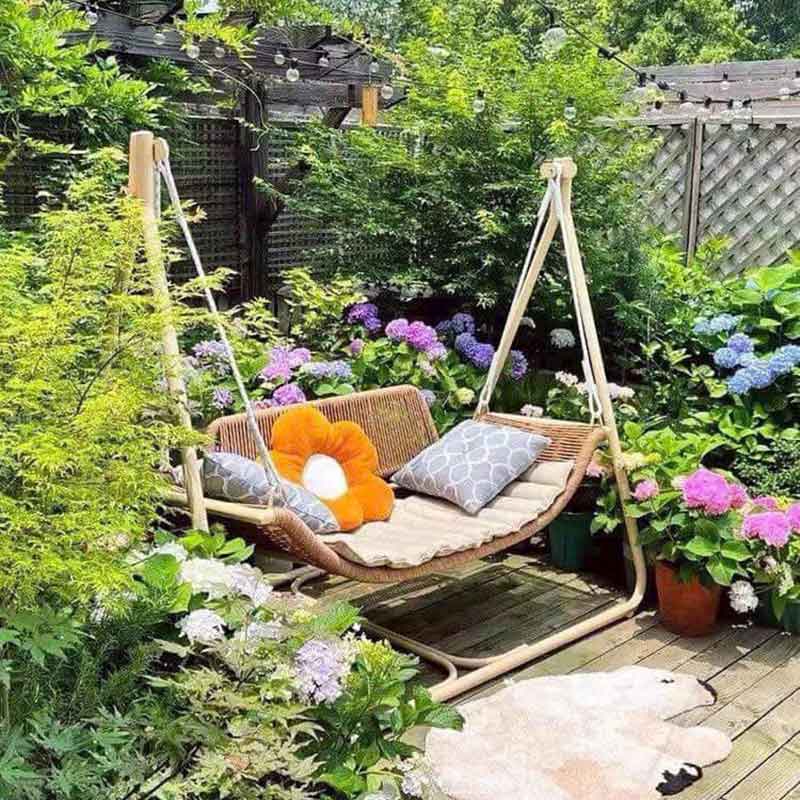 Xích đu Võng mây nhựa dành cho 2 người ngồi XD602
