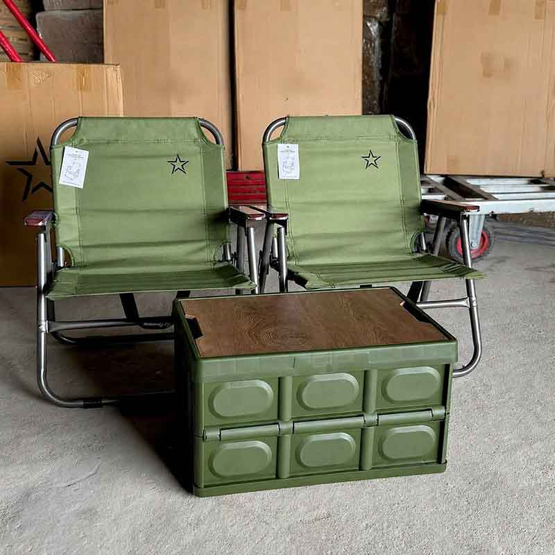 Bộ bàn ghế camping, cafe, du lịch, dã ngoại hộp nhựa 2 ghế 1 bàn GC809